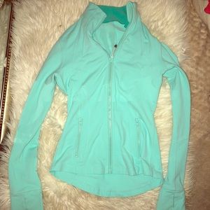Turquoise Lulu Lemon zip up jacket - size small